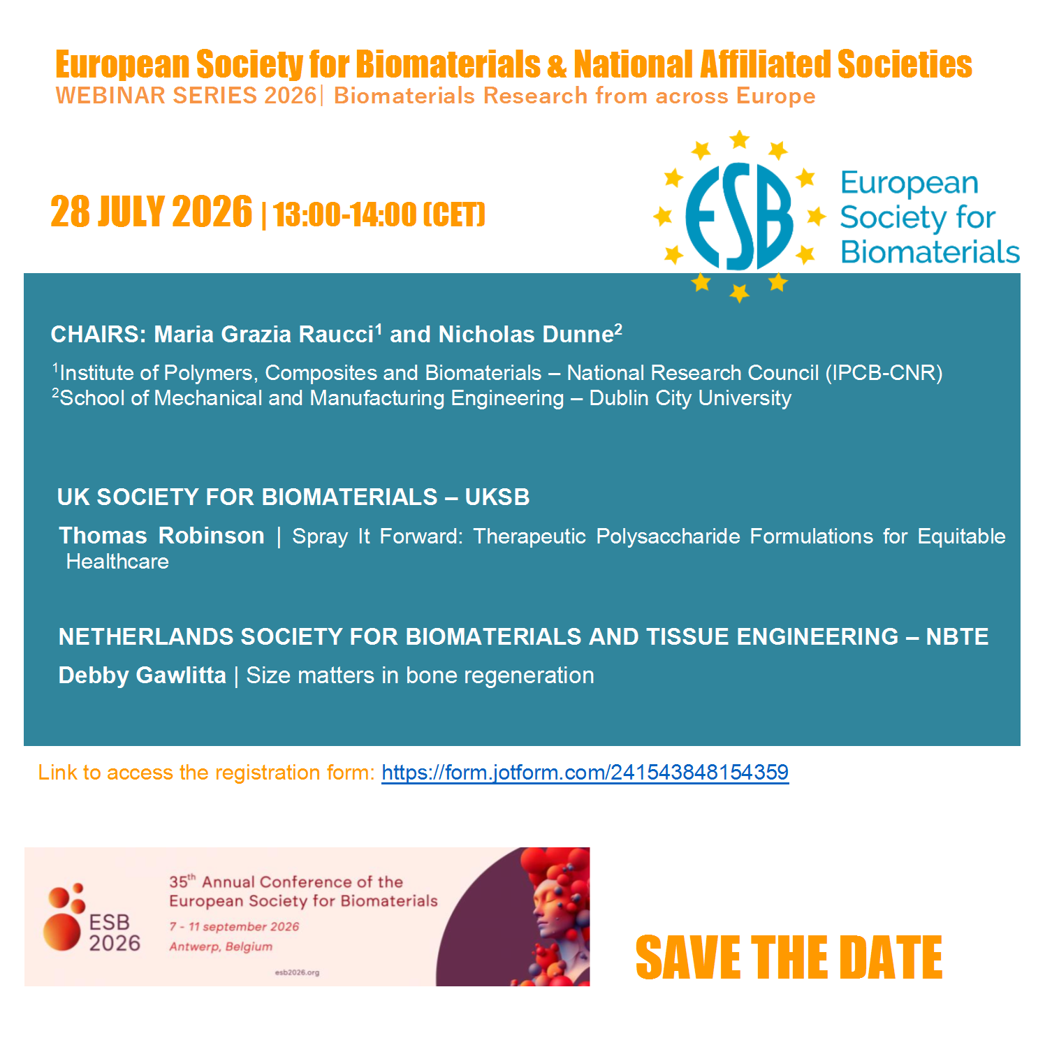 ESB WEBINAR 28 July 2026 - 13:00-14:00 (CET)